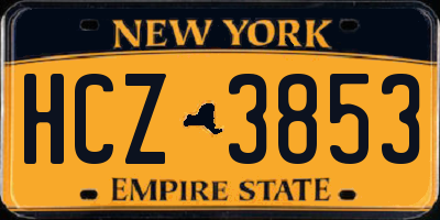 NY license plate HCZ3853