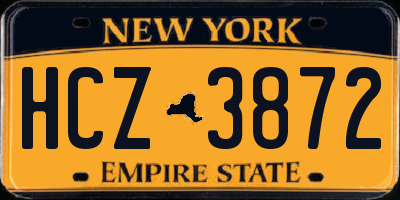 NY license plate HCZ3872