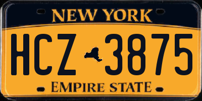 NY license plate HCZ3875