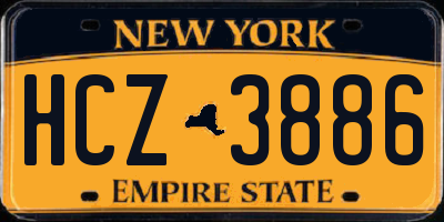 NY license plate HCZ3886