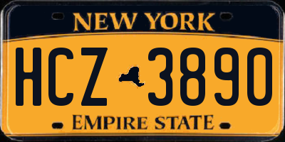 NY license plate HCZ3890