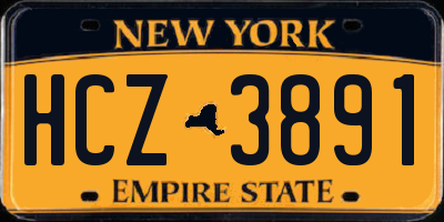 NY license plate HCZ3891