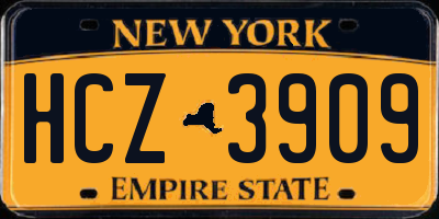 NY license plate HCZ3909