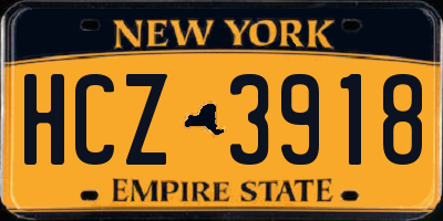NY license plate HCZ3918