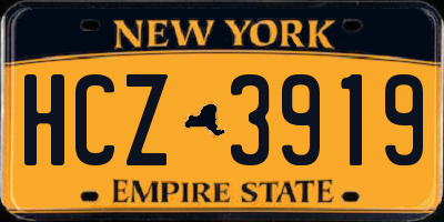 NY license plate HCZ3919