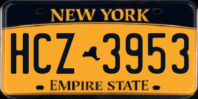 NY license plate HCZ3953