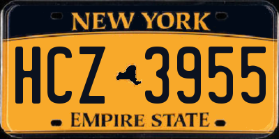 NY license plate HCZ3955