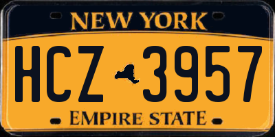 NY license plate HCZ3957
