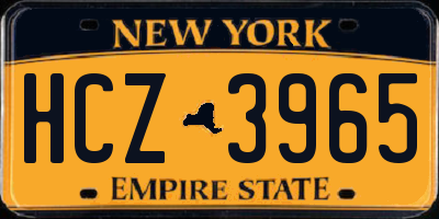 NY license plate HCZ3965