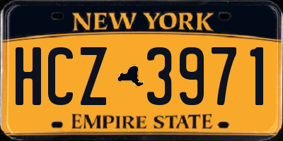 NY license plate HCZ3971