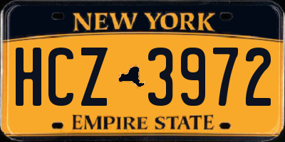 NY license plate HCZ3972