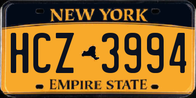 NY license plate HCZ3994