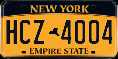 NY license plate HCZ4004