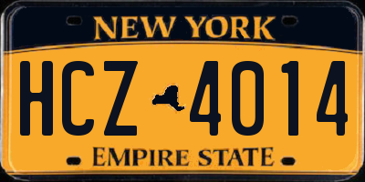 NY license plate HCZ4014