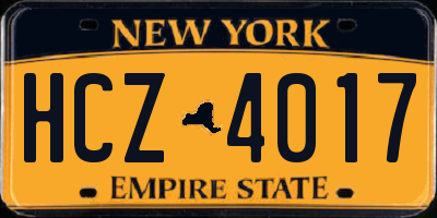 NY license plate HCZ4017