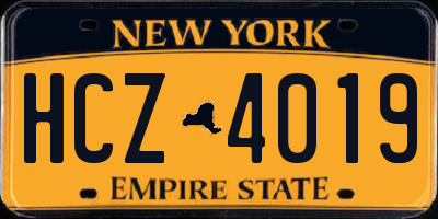 NY license plate HCZ4019