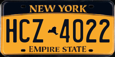 NY license plate HCZ4022