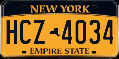 NY license plate HCZ4034
