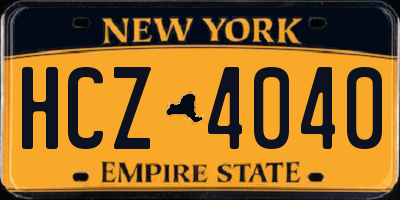 NY license plate HCZ4040
