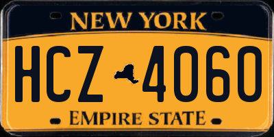 NY license plate HCZ4060