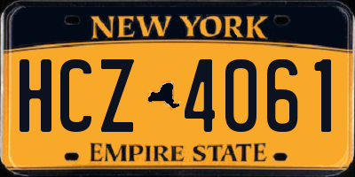 NY license plate HCZ4061