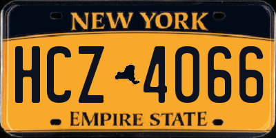 NY license plate HCZ4066