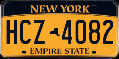 NY license plate HCZ4082