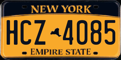 NY license plate HCZ4085