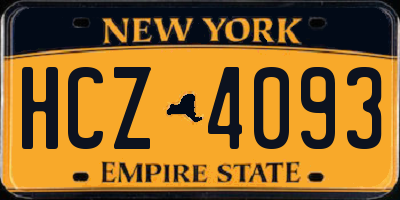 NY license plate HCZ4093