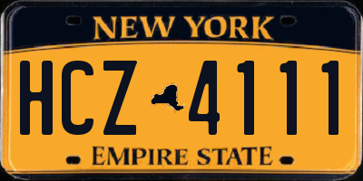 NY license plate HCZ4111