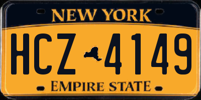 NY license plate HCZ4149