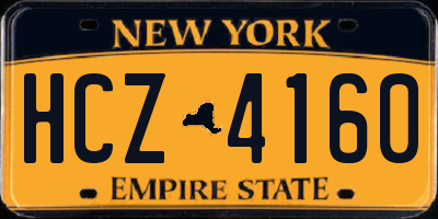 NY license plate HCZ4160