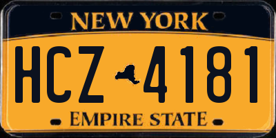 NY license plate HCZ4181