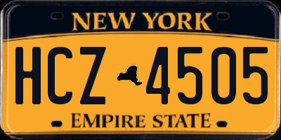 NY license plate HCZ4505