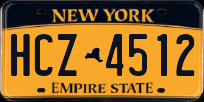 NY license plate HCZ4512