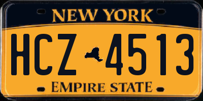 NY license plate HCZ4513
