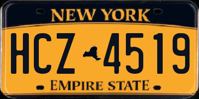 NY license plate HCZ4519