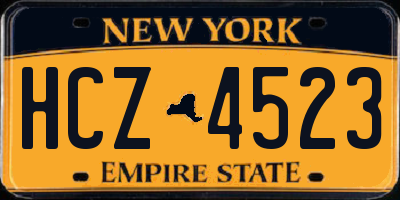NY license plate HCZ4523