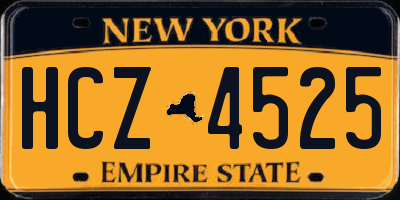NY license plate HCZ4525