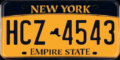 NY license plate HCZ4543