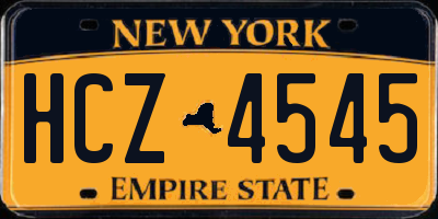 NY license plate HCZ4545