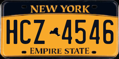 NY license plate HCZ4546