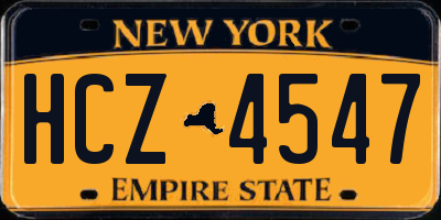 NY license plate HCZ4547