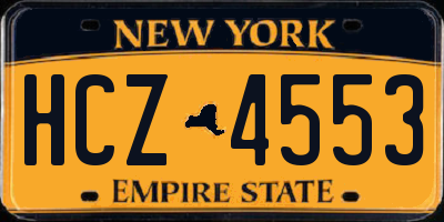 NY license plate HCZ4553