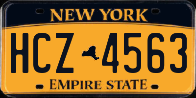 NY license plate HCZ4563
