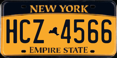 NY license plate HCZ4566