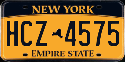 NY license plate HCZ4575