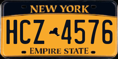 NY license plate HCZ4576