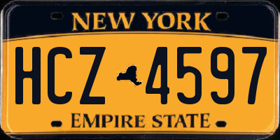 NY license plate HCZ4597