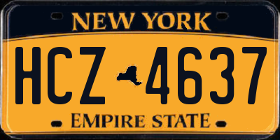 NY license plate HCZ4637